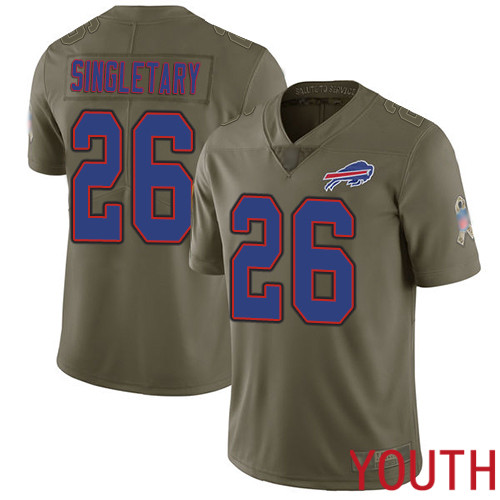 Youth Buffalo Bills #26 Devin Singletary Limited Olive 2017 Salute to Service NFL Jersey